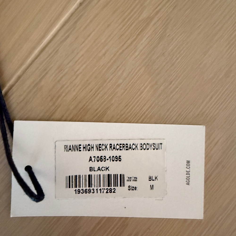 NWT Agolde Rainne Black High Neck Racerback Bodysuit - Picture 5 of 6